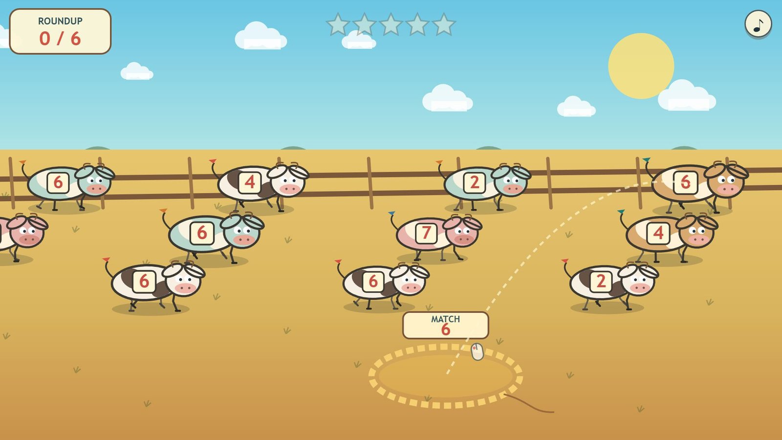 Teach Kids Games: Age 4. Counting and matching numbered sheep.