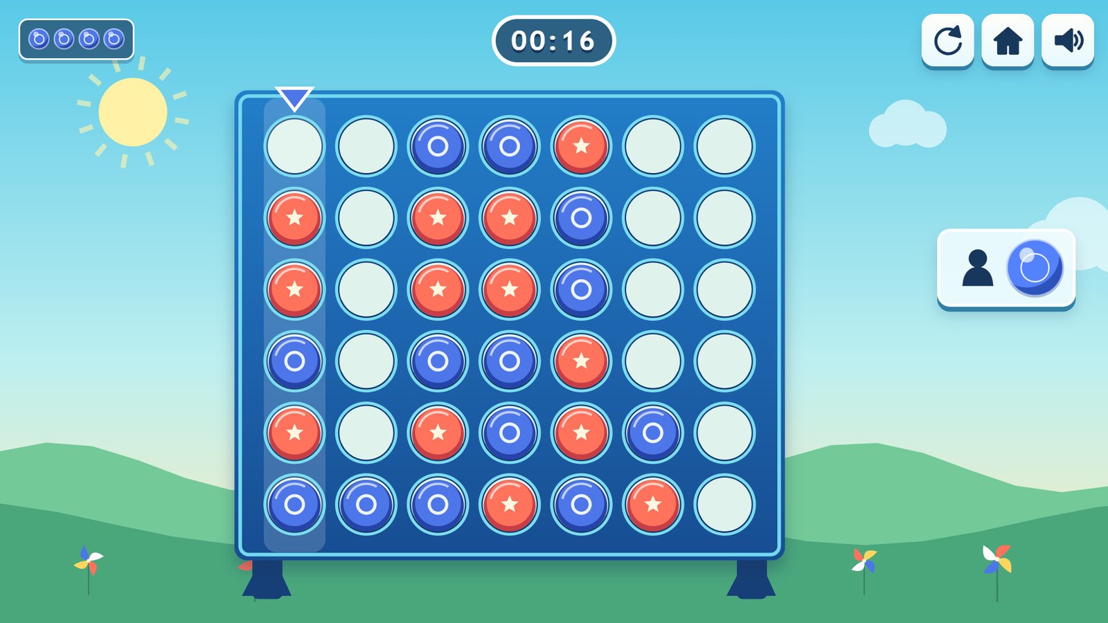 Teach Kids Games: Age 5. Four in a row board variation.