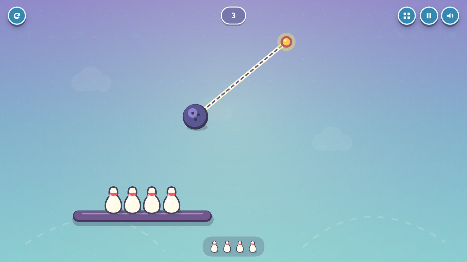Teach Kids Games: Age 5. Rope bowling puzzle.